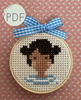 Stripey Girl Mini Cross Stitch Pattern