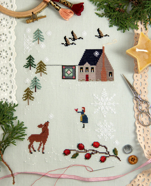 First Snow Cross Stitch Sampler Kit