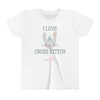 I Love Cross Stitch (with Bunny and Party Horn) Kid's Tee Shirt