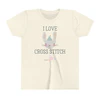 I Love Cross Stitch (with Bunny and Party Horn) Kid's Tee Shirt