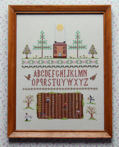 Full-Moon Planting Cross Stitch Sampler Pattern