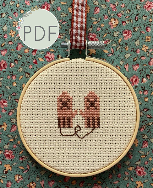 Mittens Mini Cross Stitch Pattern