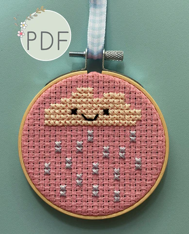 Raincloud Mini Cross Stitch Pattern