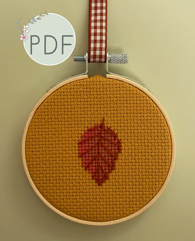 Autumn Leaf Mini Cross Stitch Pattern