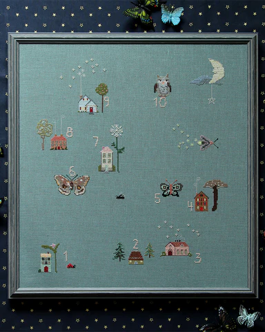 'Night, Neighborhood Cross Stitch Sampler Pattern