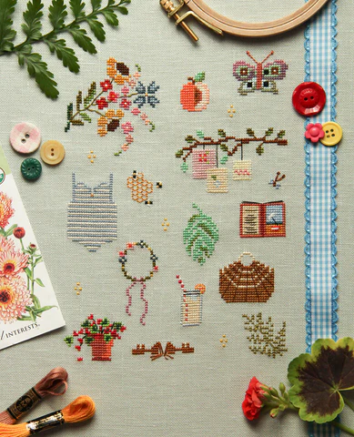 Things of Summer Cross Stitch Sampler Pattern