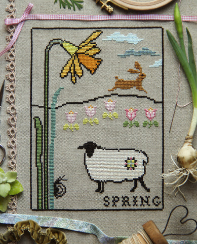 Whan That Aprille Cross Stitch Sampler Pattern